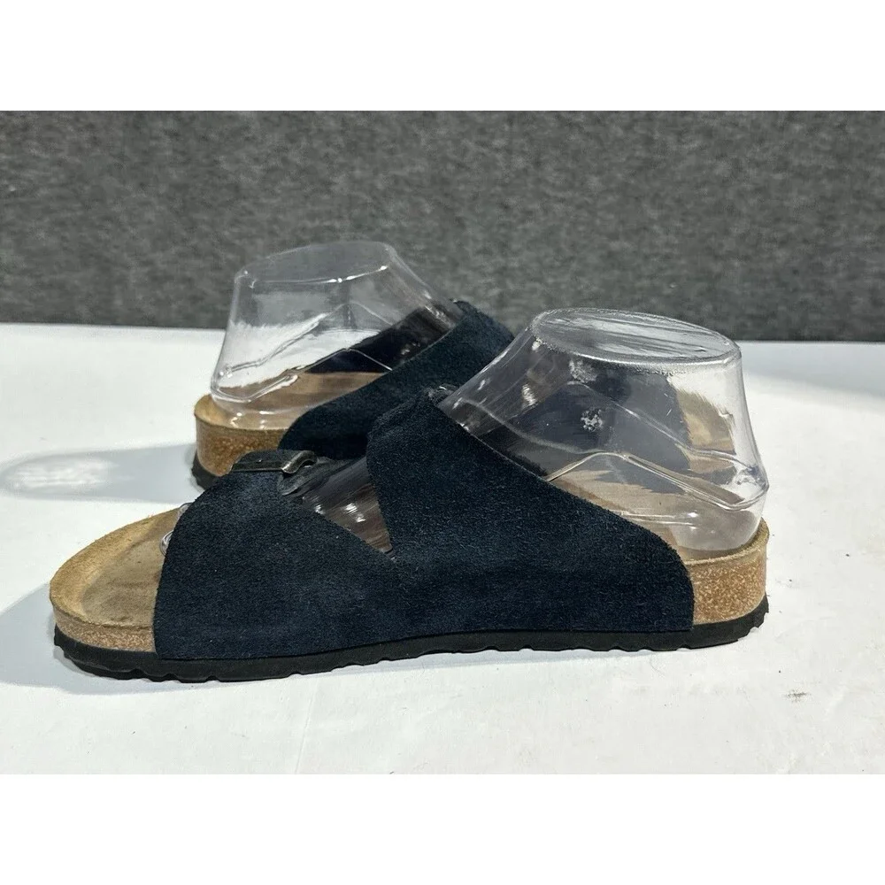 Birki’s Birkenstock Arizona Sandals Black Suede Buckles Women’s EU 39 US 8 N - Picture 6 of 10
